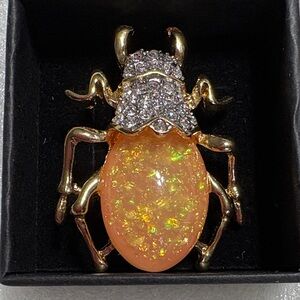 Vintage Kenneth Jay Lane pink opal brooch